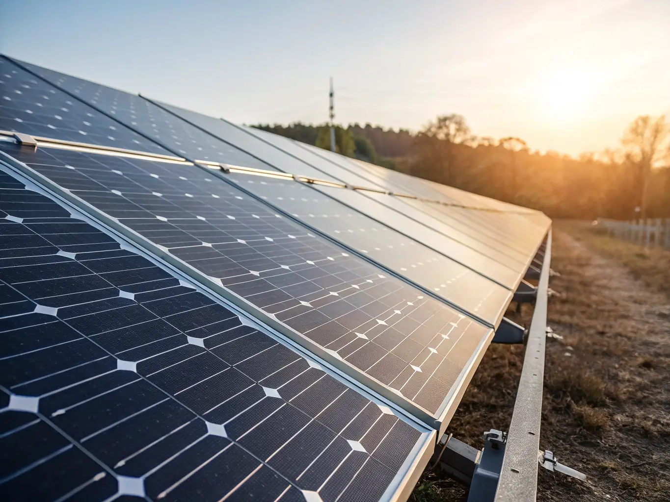 A close-up shot of a solar panel installation, highlighting the quality and craftsmanship of the installation process. The image should convey reliability and durability.